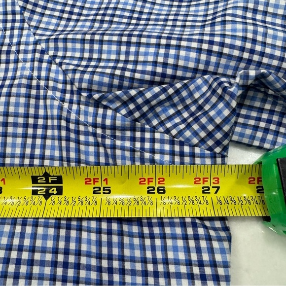 Ralph Lauren Polo Shirt Mens Blue Check Button Down Stretch Cotton Size XXL - Picture 6 of 8